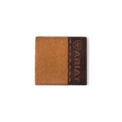 Ariat Men's Large Bifold Roughout Wallet- Croco Tan