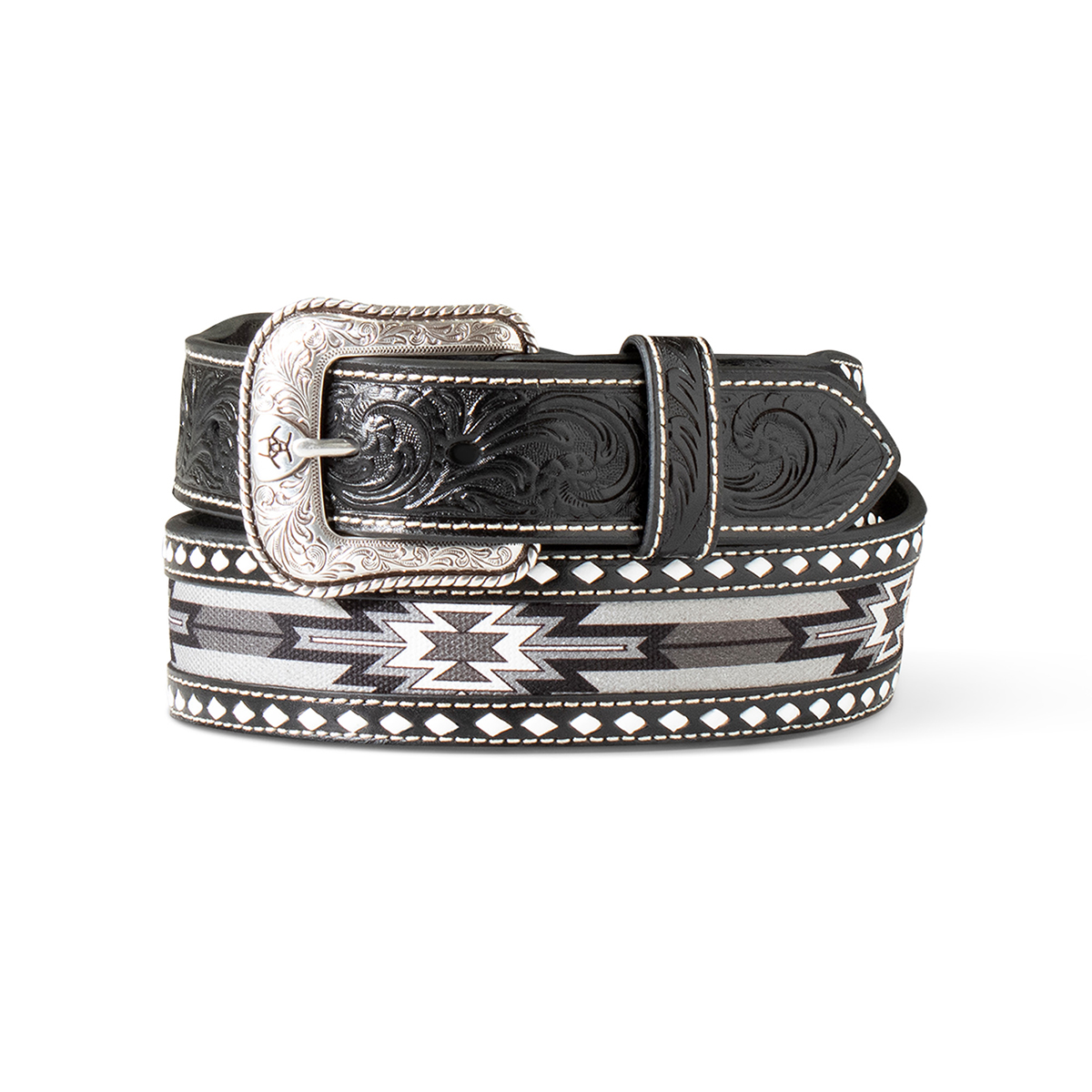 Ariat Men's Southwestern Inlay Belt - Black