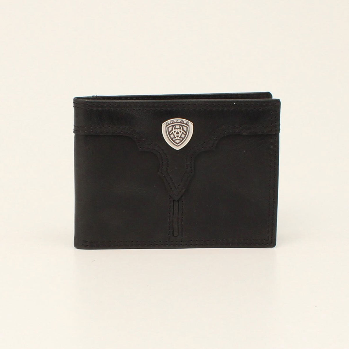 Ariat Men's Center Bump Shield Bifold Wallet - Black