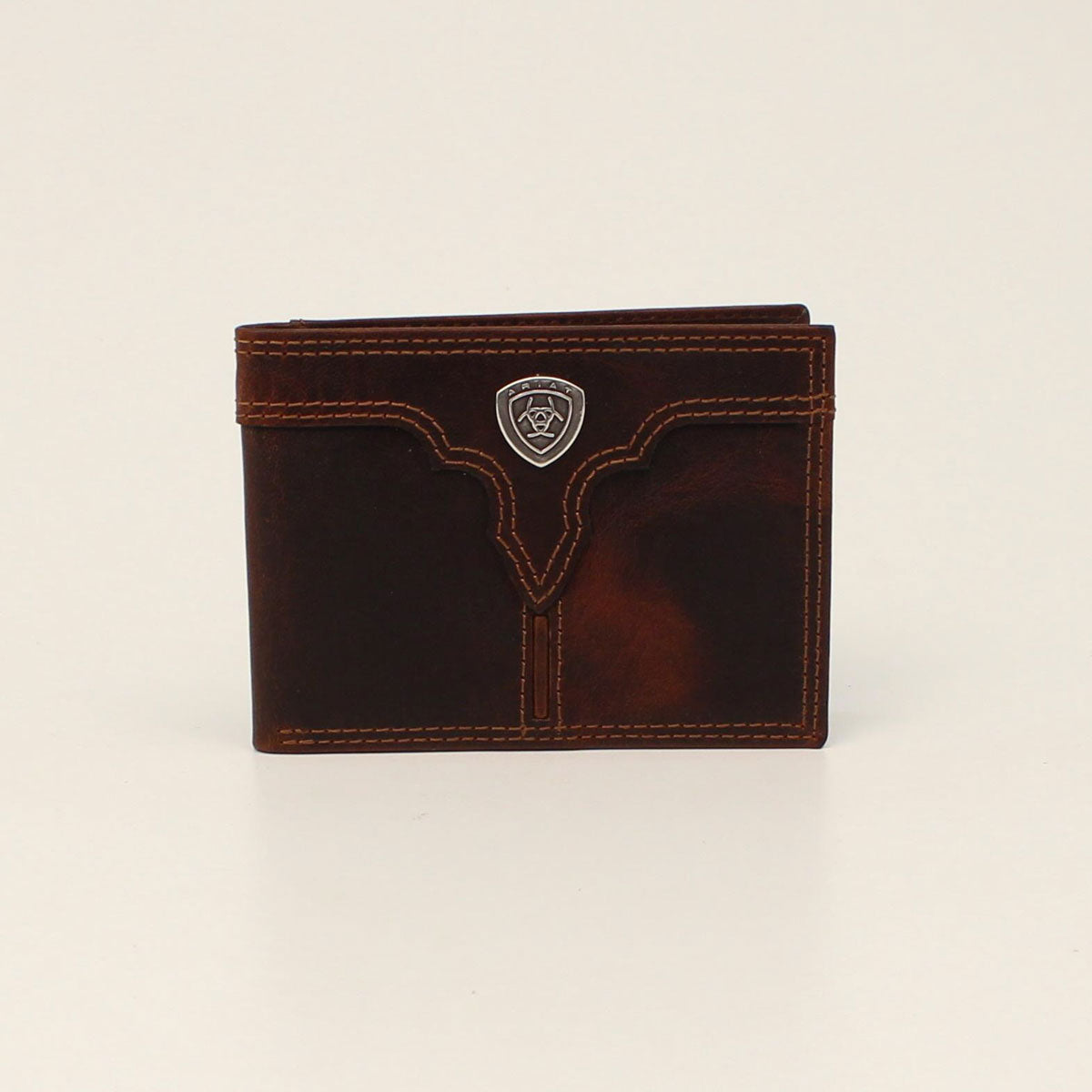Ariat Men's Bifold Center Bump Shield Wallet - Brown