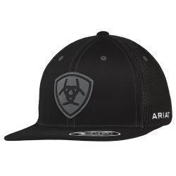 Ariat Men's Flexfit 110 Suede Patch Snap Back Cap- Black