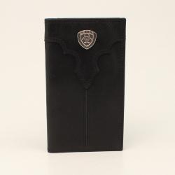 Ariat Men's Rodeo Center Bump Shield Wallet- Black
