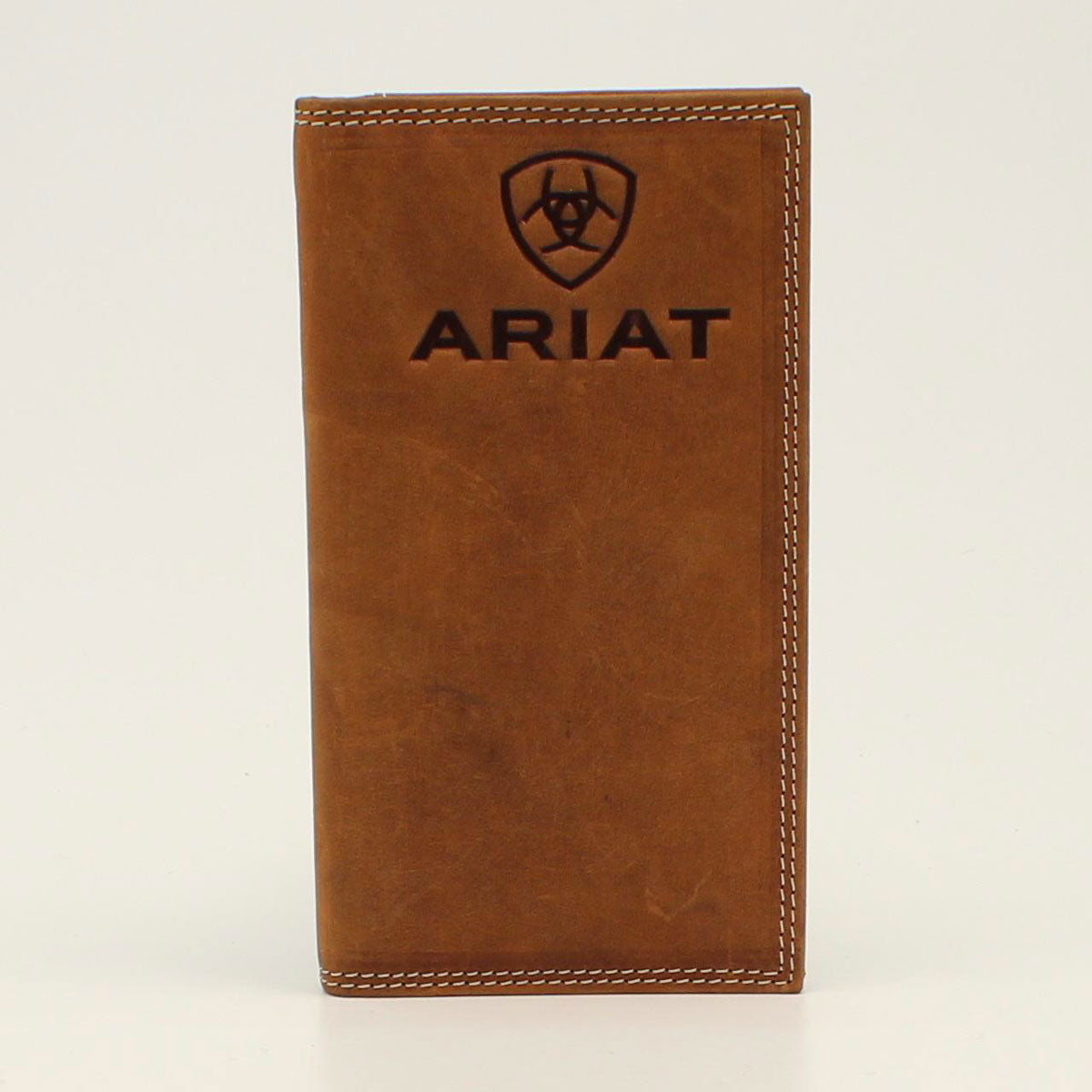 Ariat Men's Embossed Logo Rodeo Wallet - Medium Brown - Irvine Tack & Western Wear