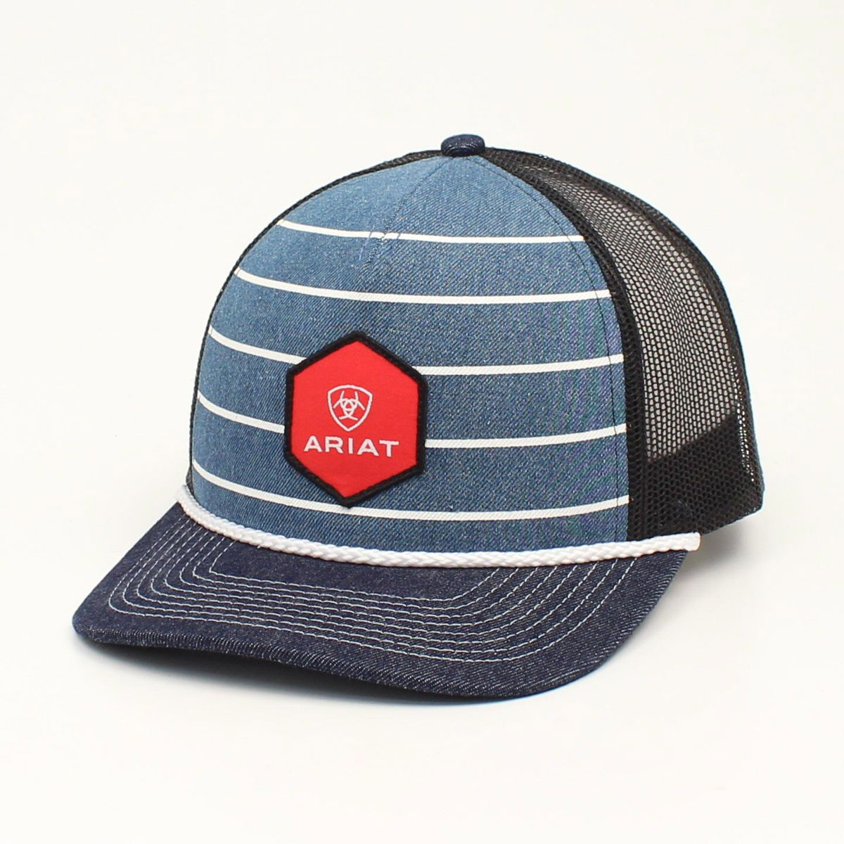 Ariat Men Snapback Stripe Logo Denim Cap