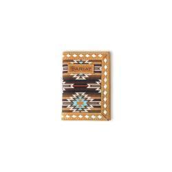Ariat Men's Trifold Southwestern Diamond Lacing Wallet- Brown