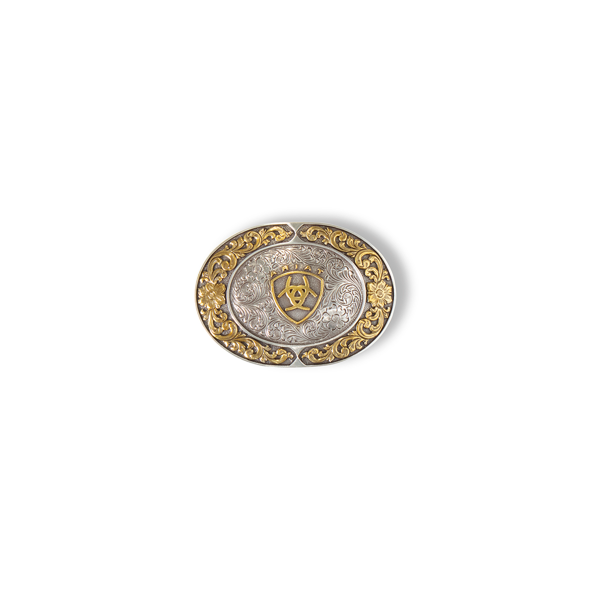Ariat Oval Buckle - Smooth Edge Floral Emblem