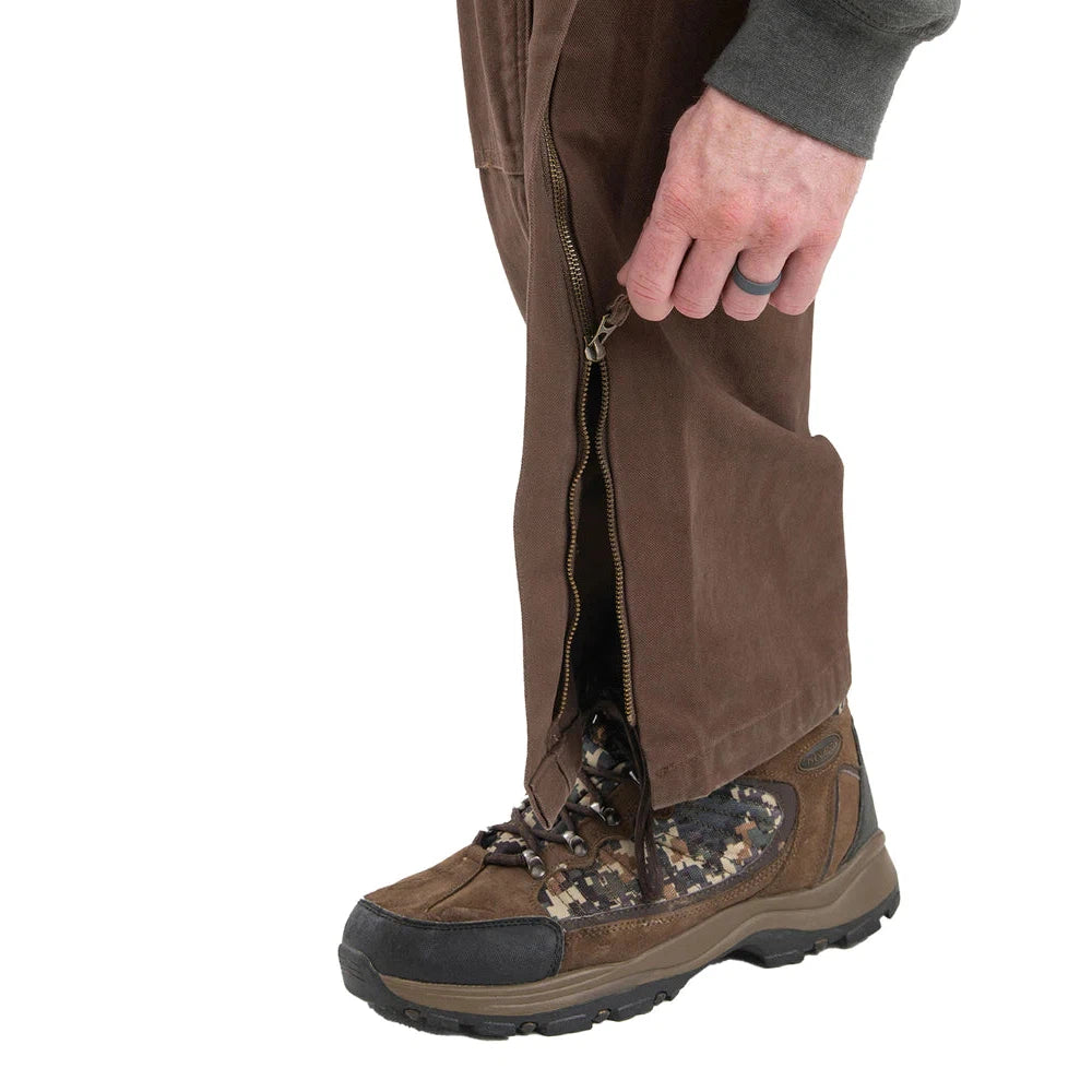 Berne Men's Heartland Unlined Washed Duck Bib Overall - Bark