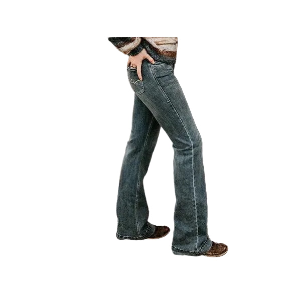 Cowgirl Couture Women's Signature Mid Rise Trouser Jeans - Medium