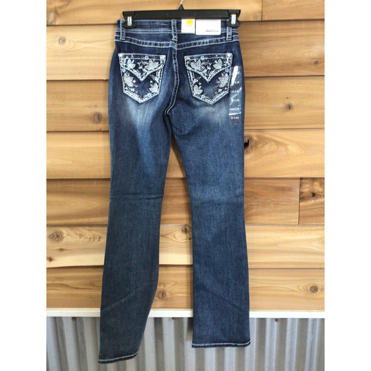 Grace in LA Women's Floral with Faux Flap Jeans