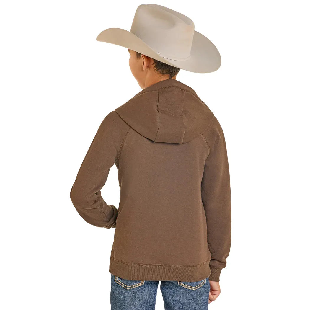 Rock & Roll Boy's Rodeo Graphic Hoodie - Brown
