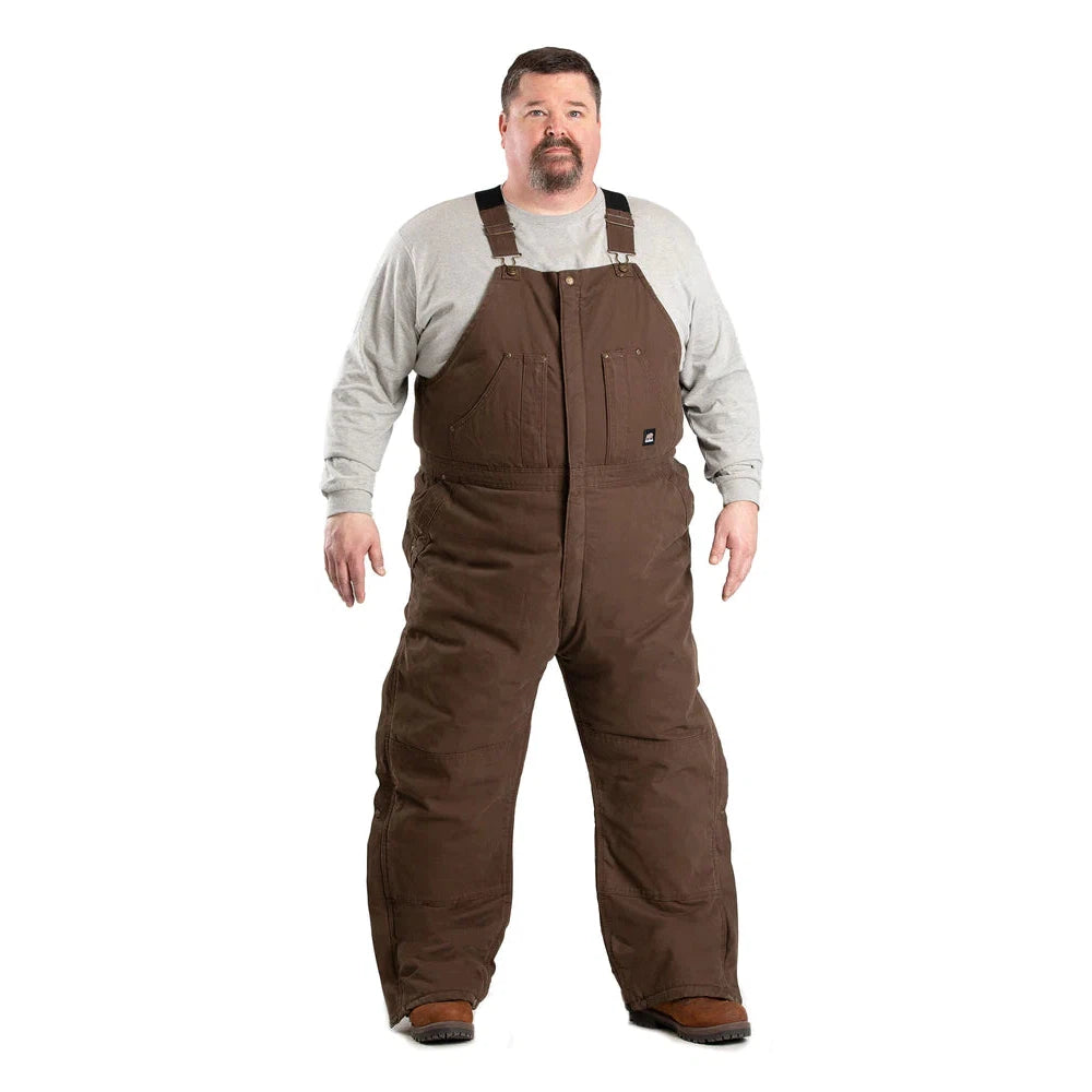 Berne Men's Original Washed Insulated Bib Overalls - Bark