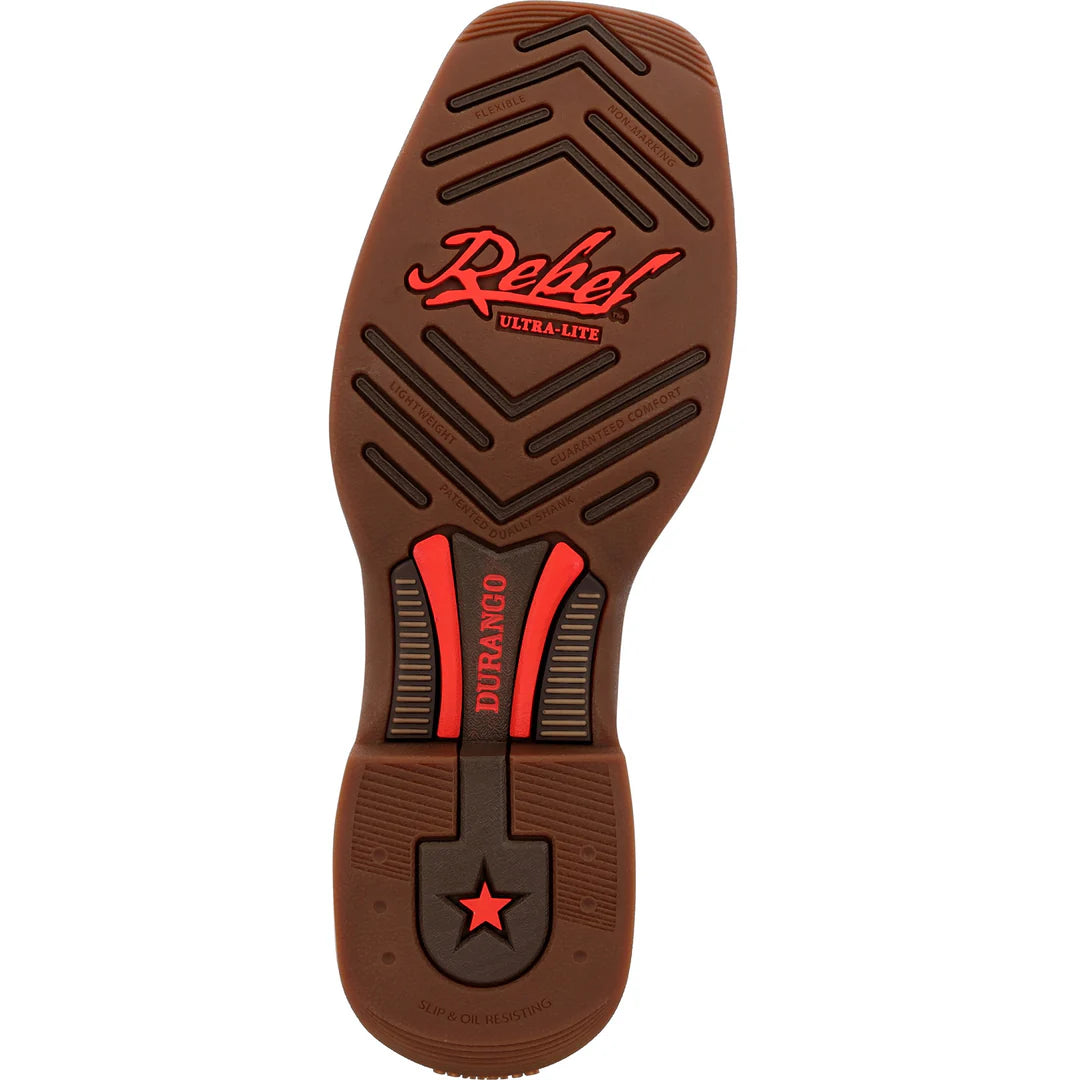 Durango Men's Rebel Ultra Lite Western Boots - Coffee/Sangria Red