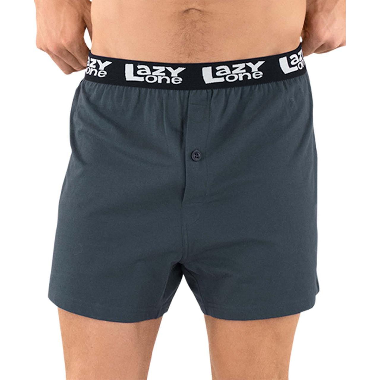 Lazy One Men's Trophy Husband Boxers- Blue