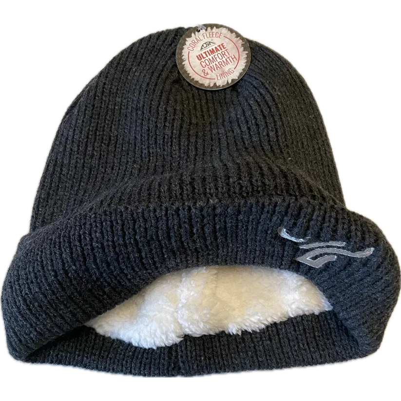 B8 Ranch Apparel Cuff Toque with Coral Fleece Lining - Dark Grey