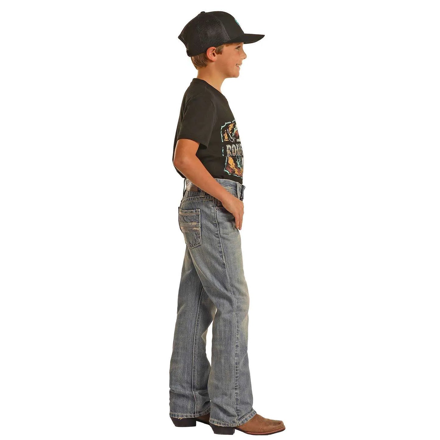 Rock & Roll Boy's Straight Raised Bootcut Jeans