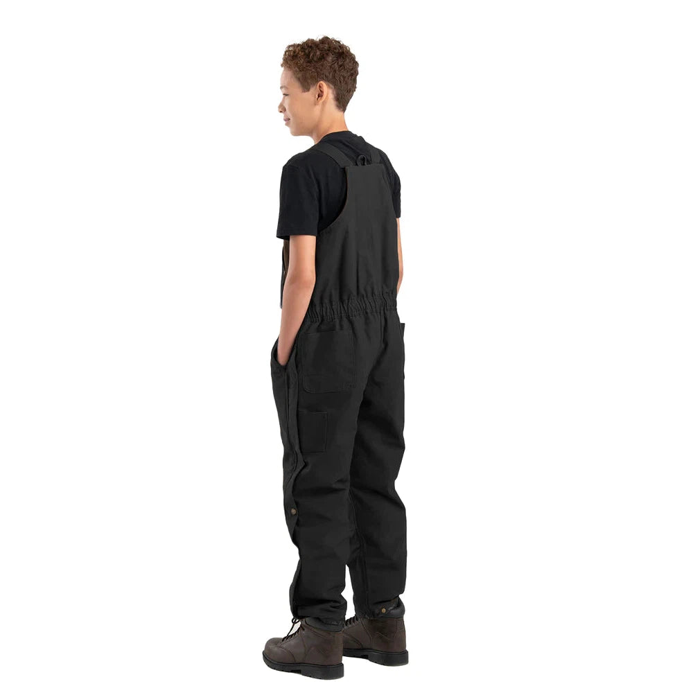 Berne Youth Washed Insulated Bib Overalls - Black