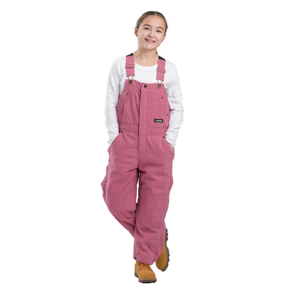 Berne Youth Washed Insulated Bib Overalls - Desert Rose