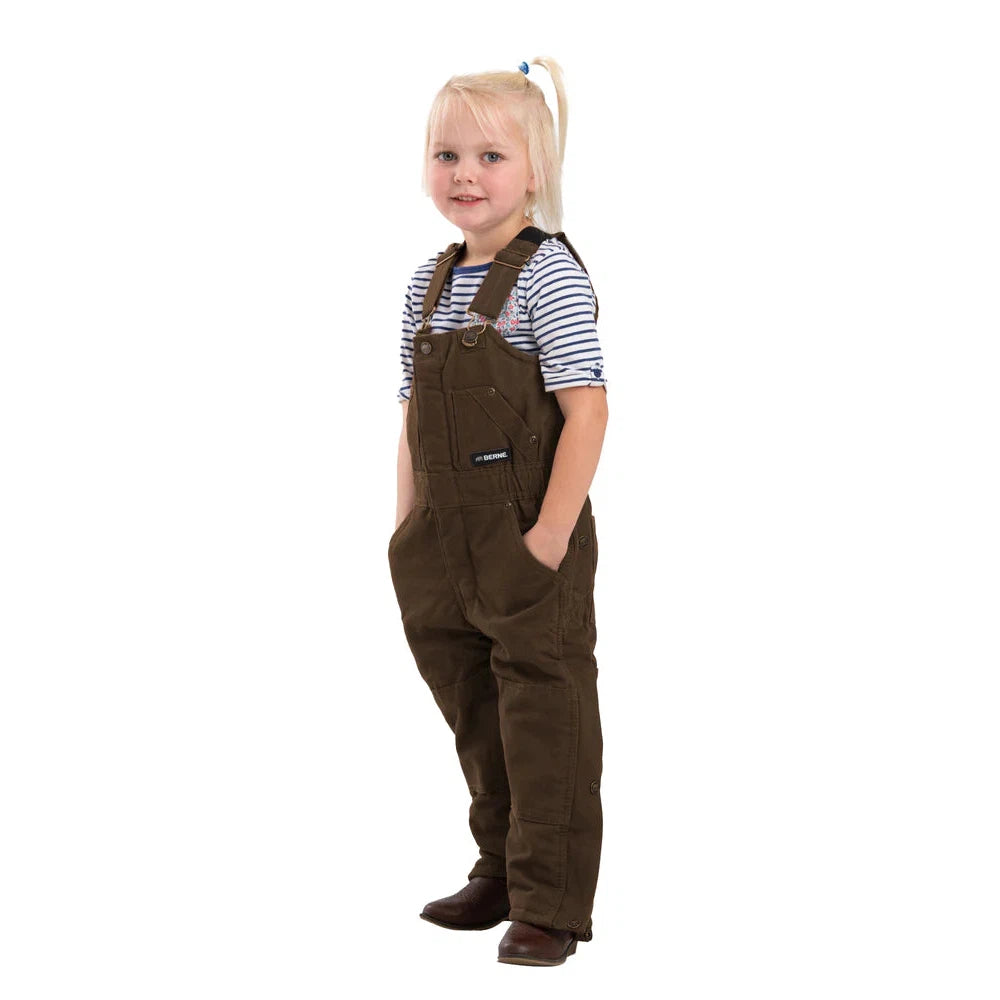 Berne Toddler Softstone Insulated Bib Overalls - Bark