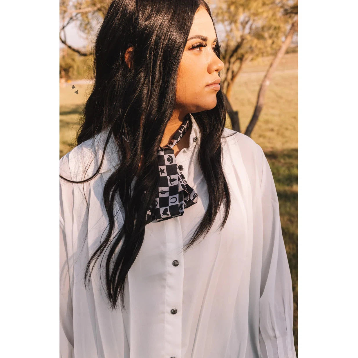 2 Fly Twilly Tilly Scarve - Check This - Black/White