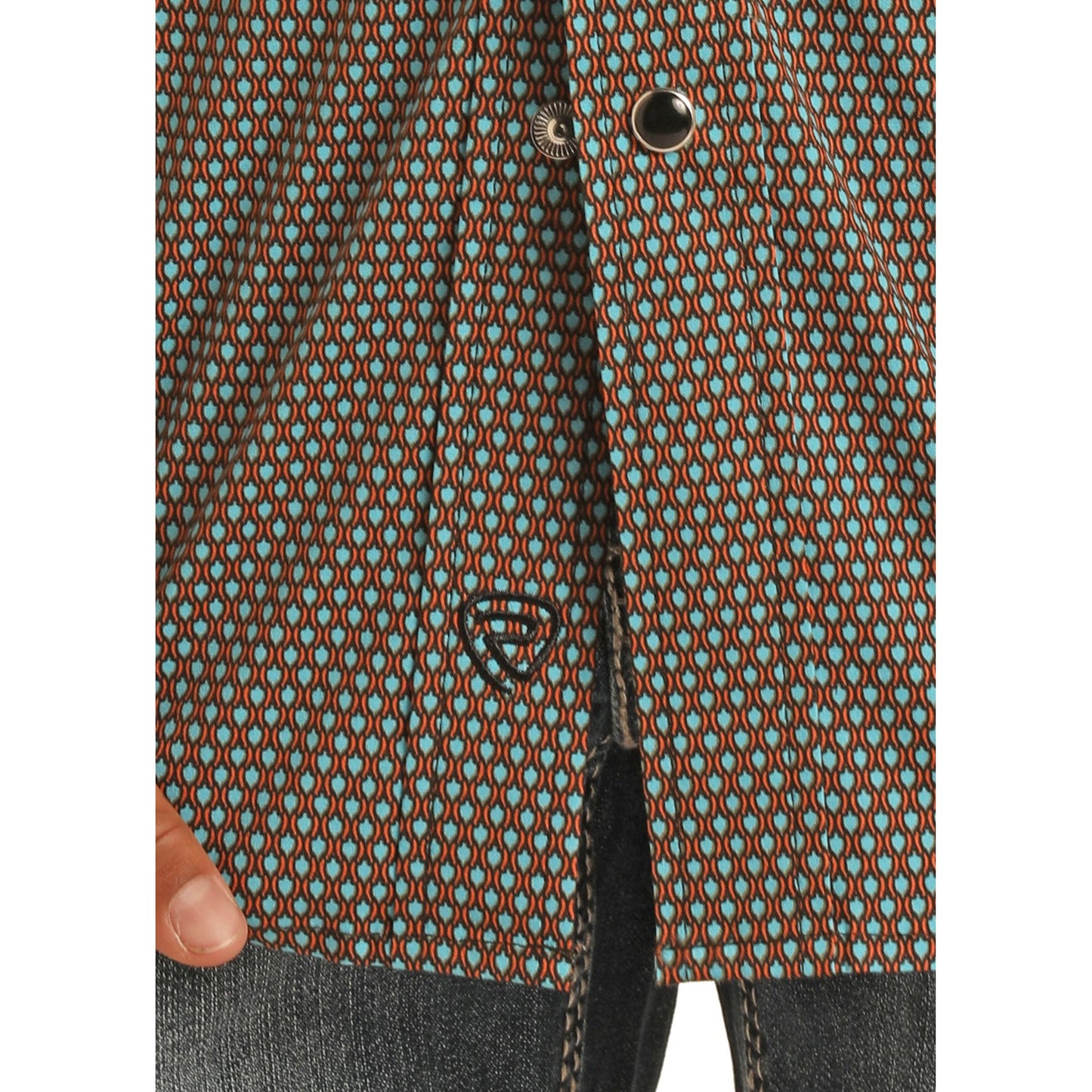 Rock & Roll Boy's RRD Long Sleeve 2 Pocket Horse Shoe Shirt - Orange