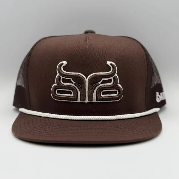 Baredown Brand Bison Flat Bill Cap - Brown
