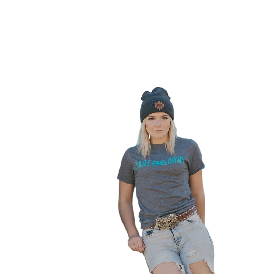 Baredown Unisex Brand Graphic Short Sleeve Tee Shirt - Charcoal/Teal