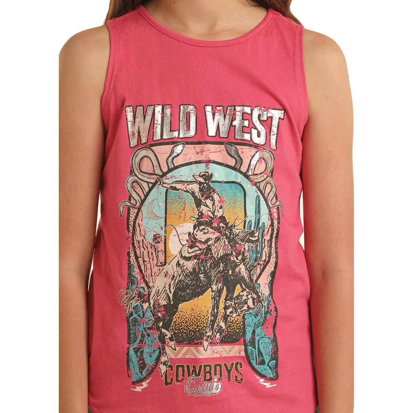 Rock & Roll Girl's Graphic T-Back Tank - Pink