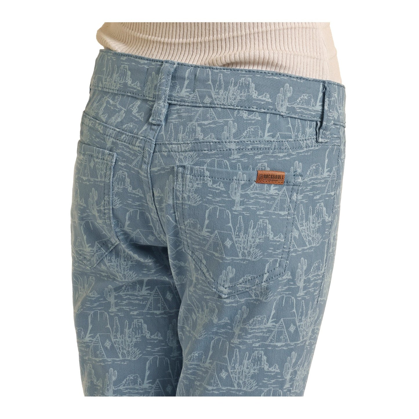 Rock & Roll Girl's Button Flare Jeans - Blue