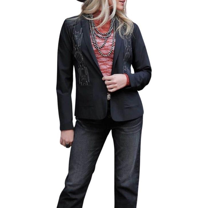 Cruel Women's Long Sleeve  Blazer- Black