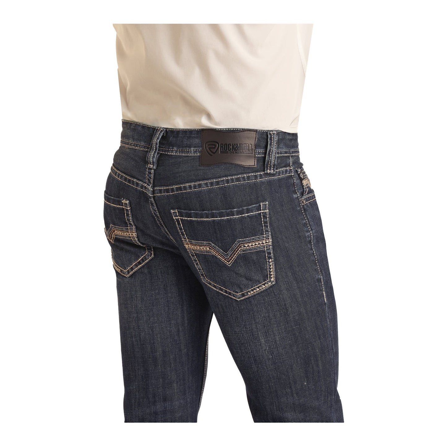 Rock & Roll Men's Raised Denim Pistol Bootcut Jeans - Dark Vintage