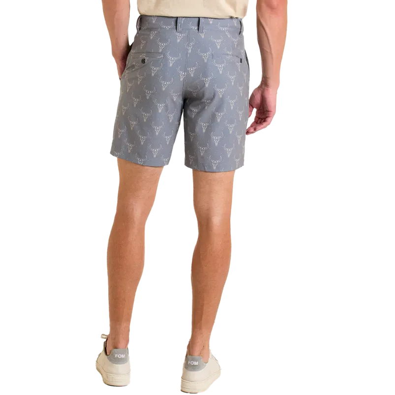 Rock & Roll Men's Longhorn Printed Chino Shorts- Grey