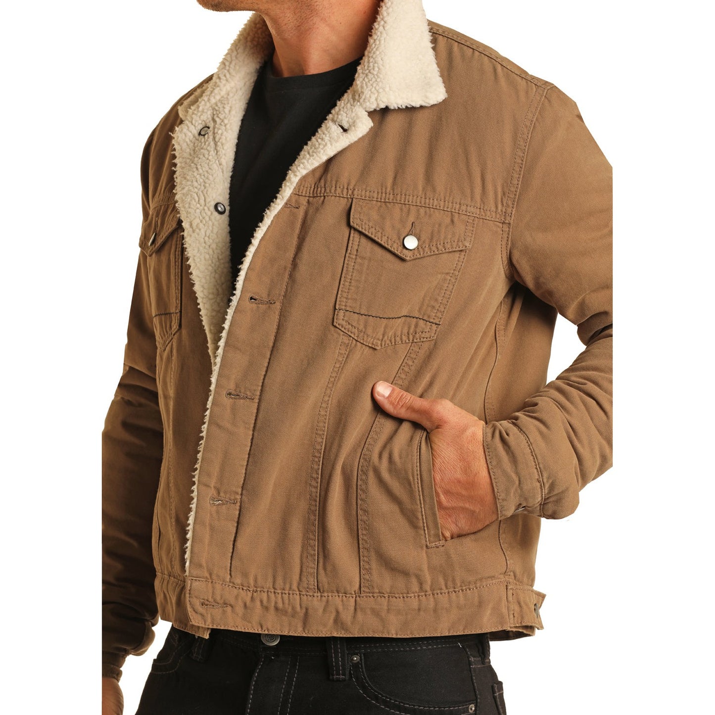 Rock & Roll Men's Brown Jacket - Khaki