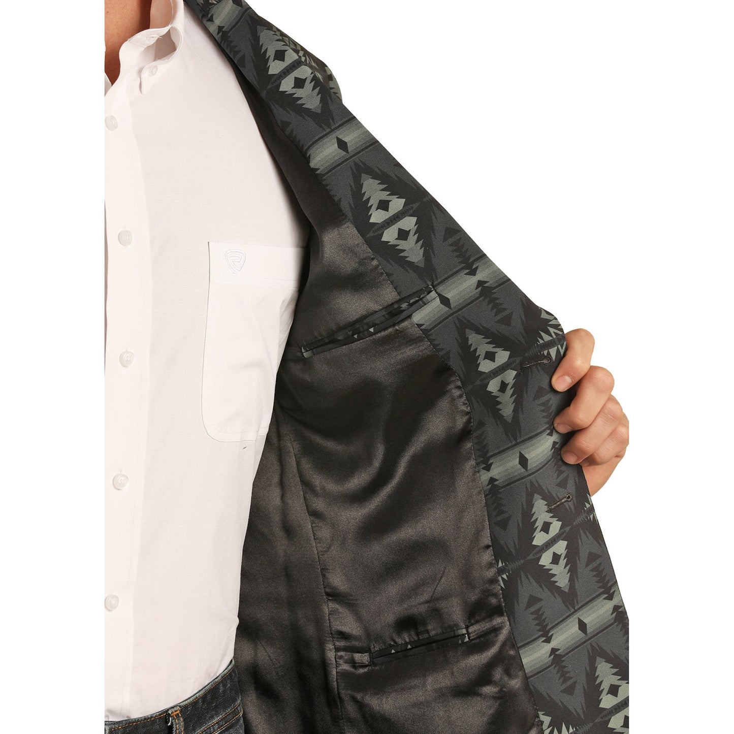 Rock & Roll Men's Aztec Sports Coat - Black