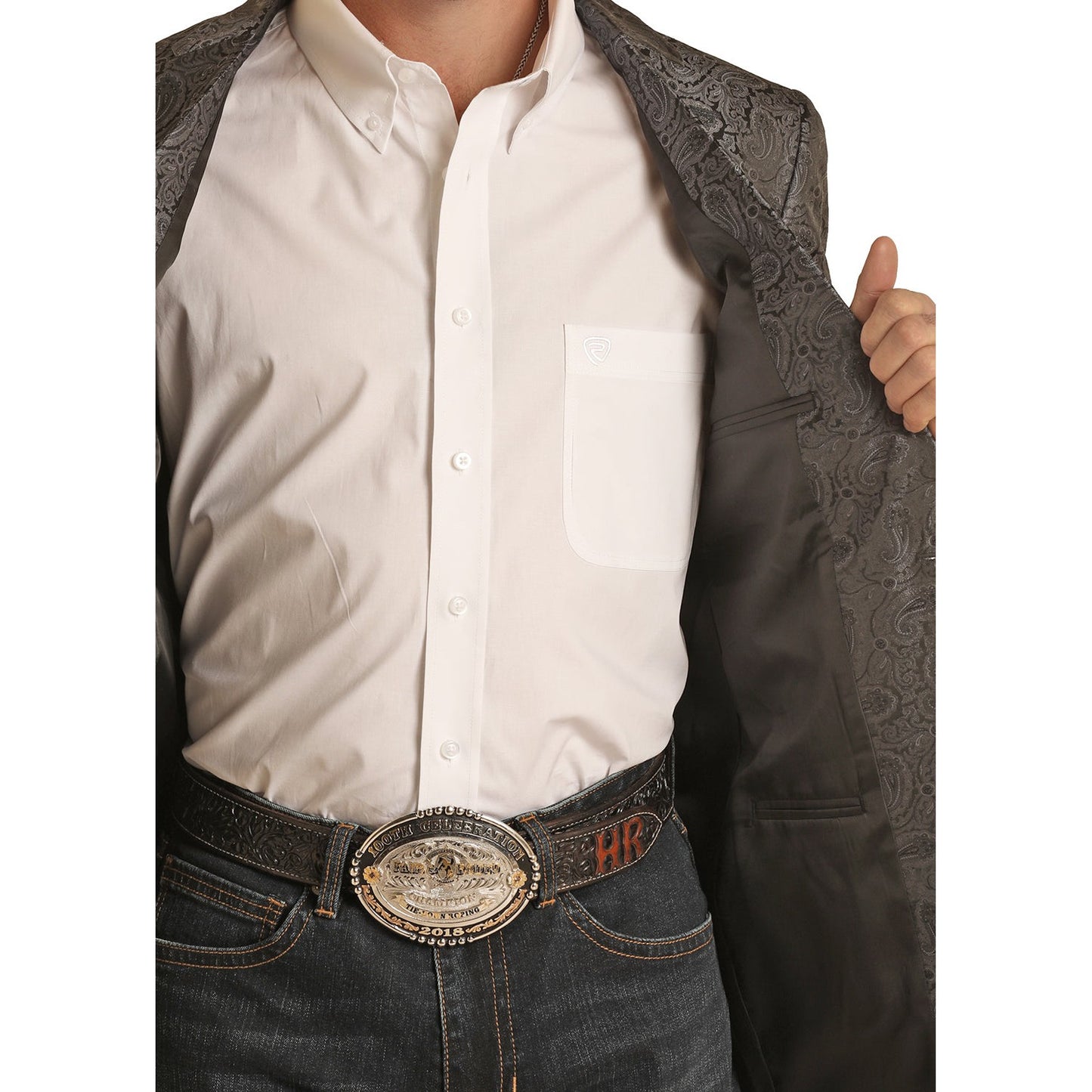 Rock & Roll Men's Jacquard Sports Coat - Black