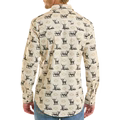 Rock & Roll Men's Long Sleeve Bull & Aztec Print Snap Shirt - Tan