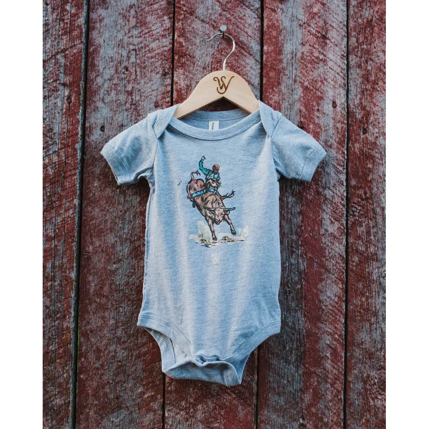 Sage West Kid's Bull Rider Onesie - Light Blue