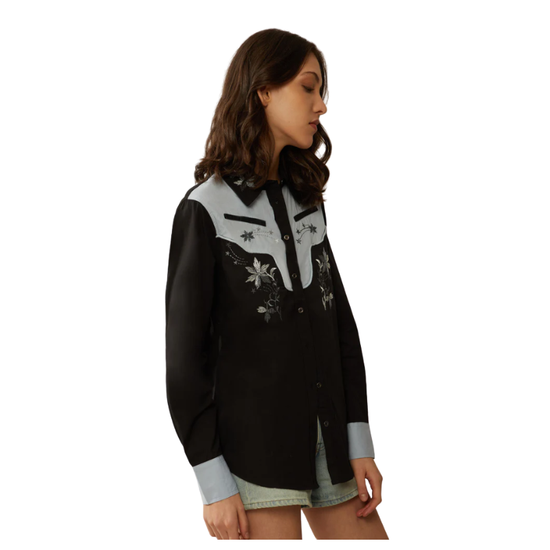 Bohera Sheela Western Inspired Yoke Embroidered Shirt