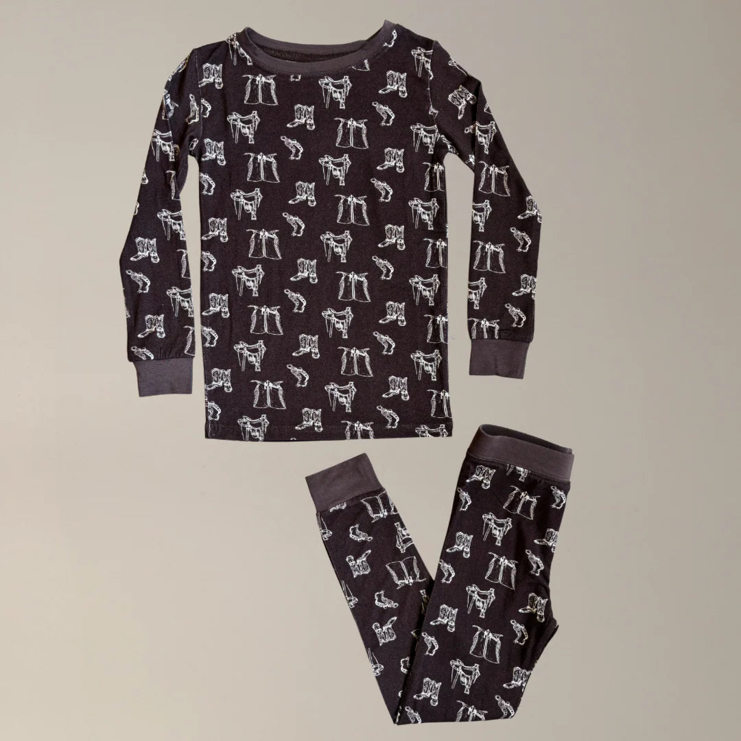 Sage West Toddler Tack Room Sleepwear Set - Cocoa