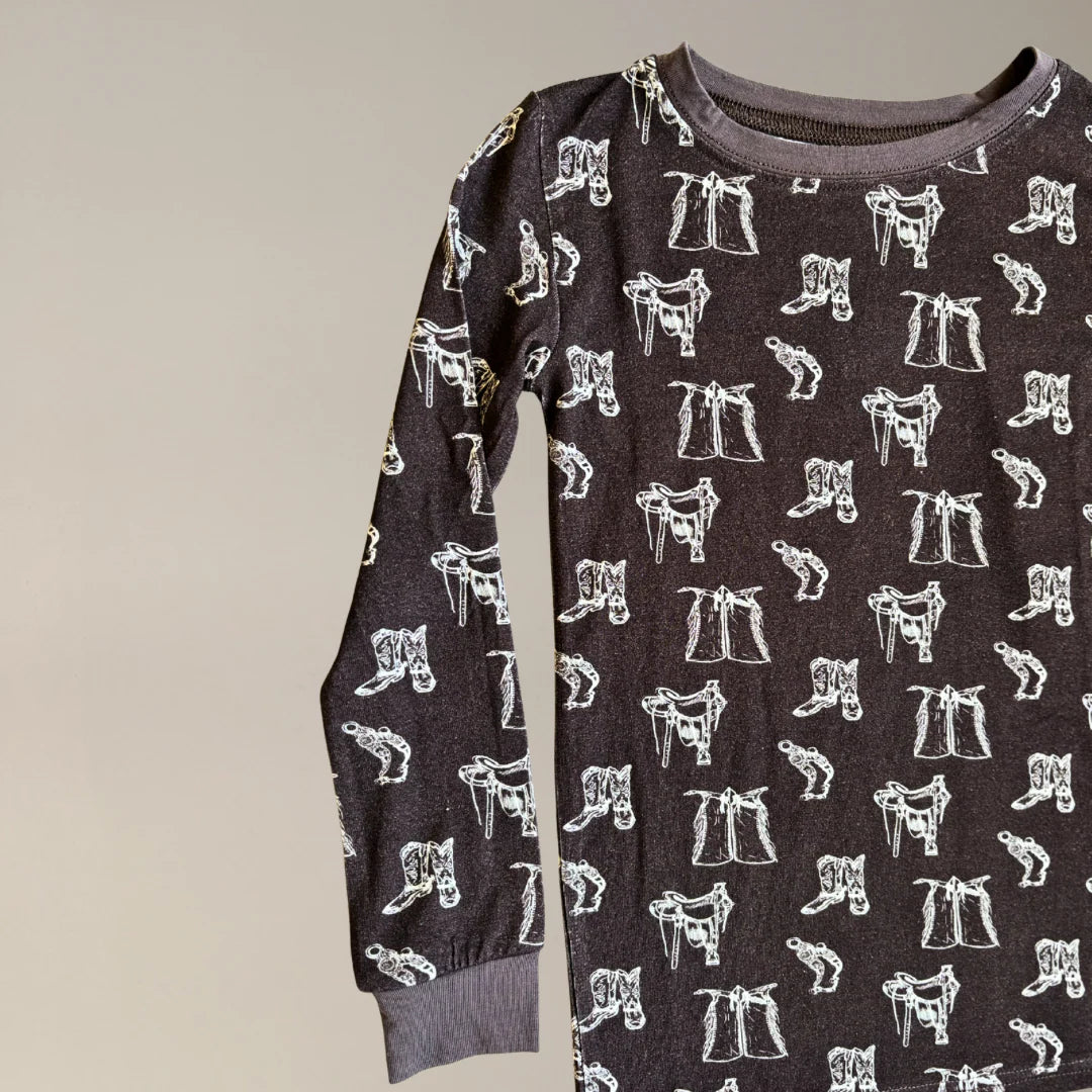 Sage West Toddler Tack Room Sleepwear Set - Cocoa