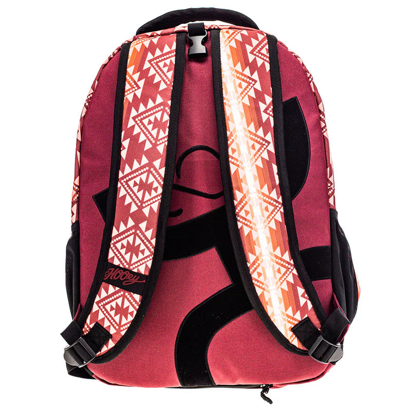 Hooey Recess Cordovan Aztec Pattern Backpack- Maroon/Aztec
