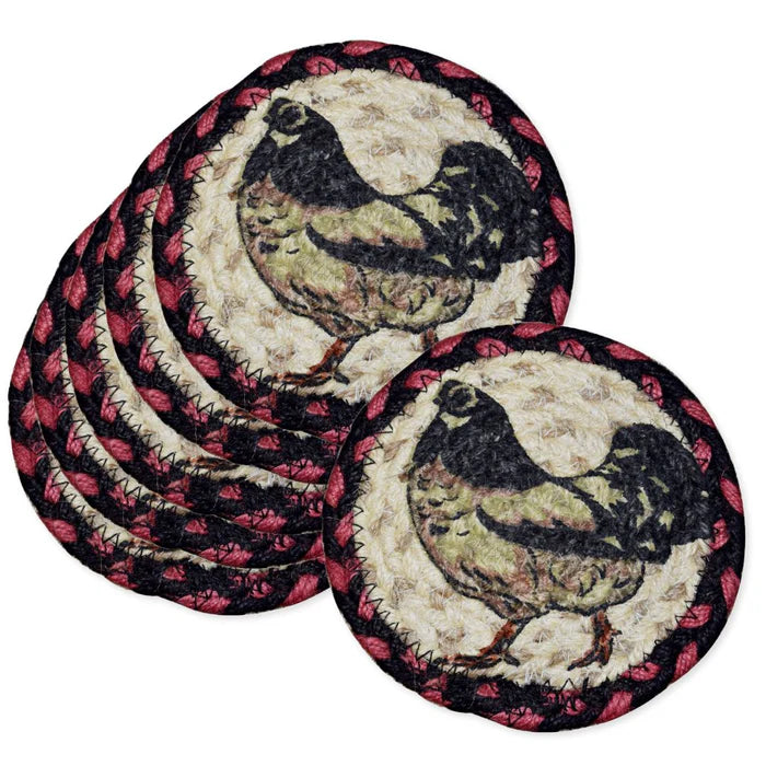 El Paso Saddle Blanket Co. Braided Jute Coasters-16