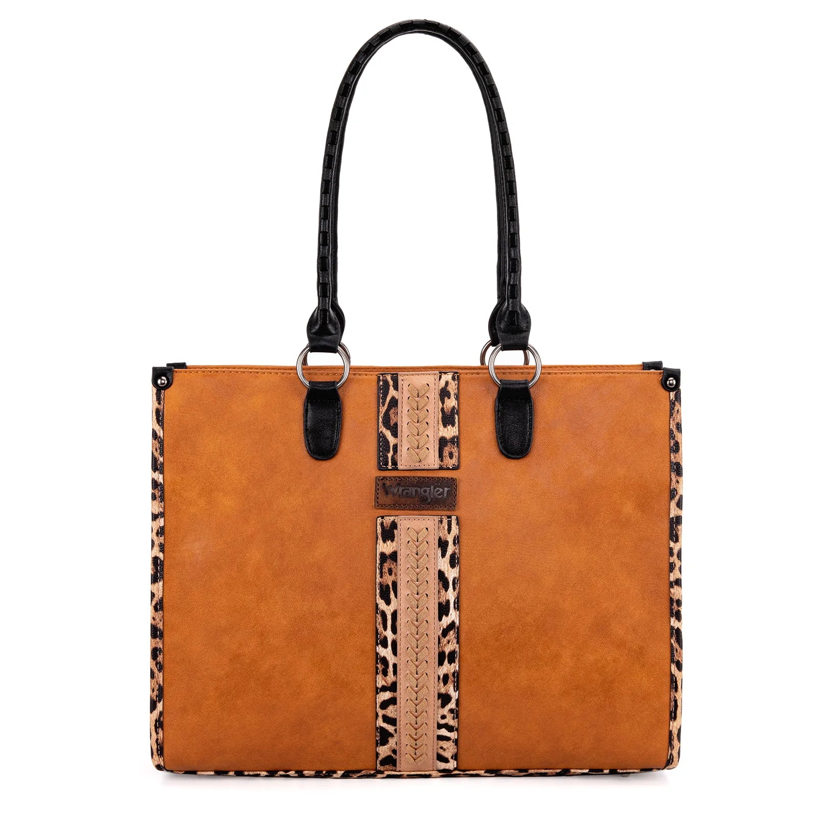 Wrangler Women s Leopard Print Concealed Carry Tote Bag Brown