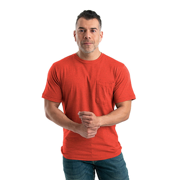 Berne Men's Performance Short Sleeve Pocket Tee - Deep Red