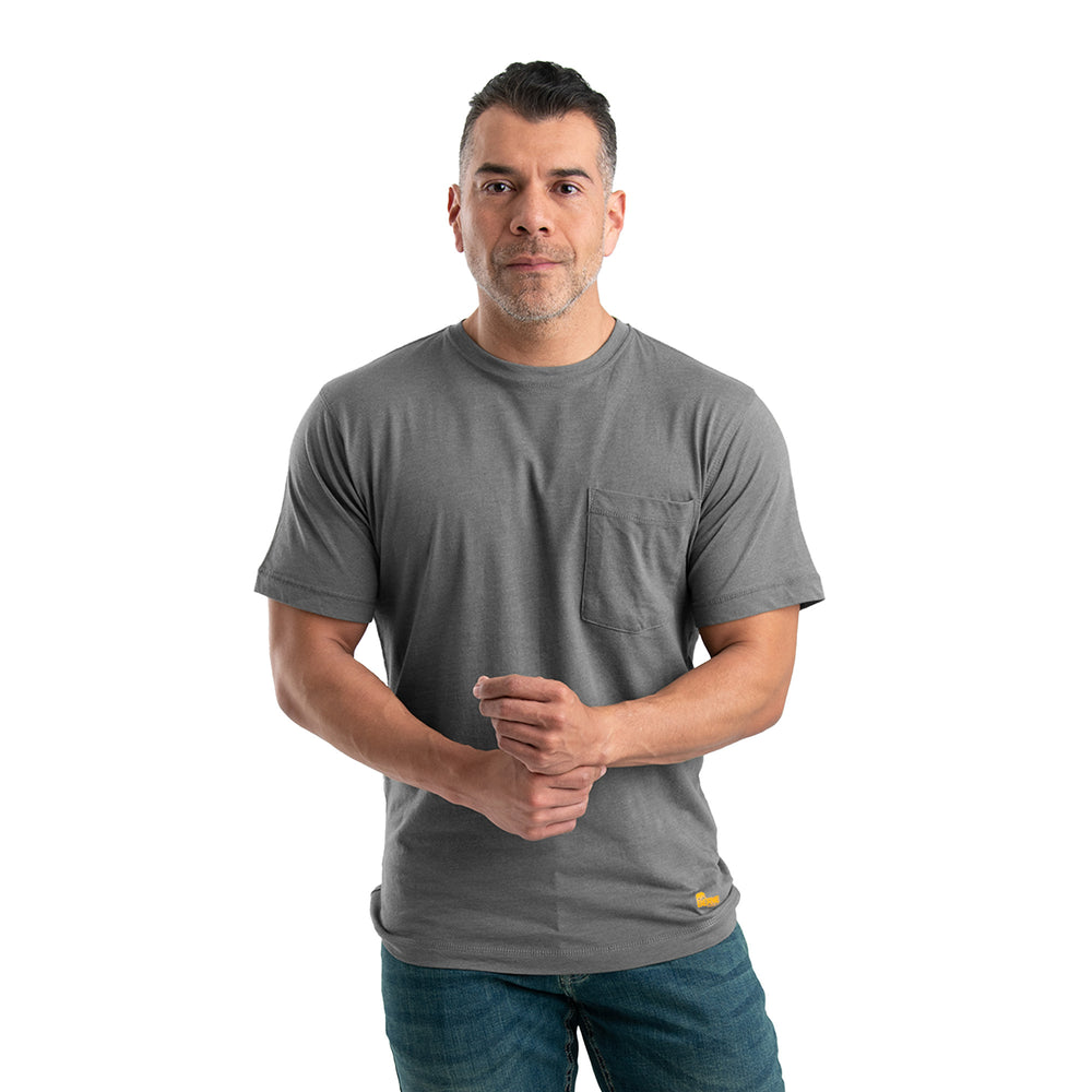 Berne Men's Performance Lightweight Short Sleeve Pocket T-Shirt - Slate