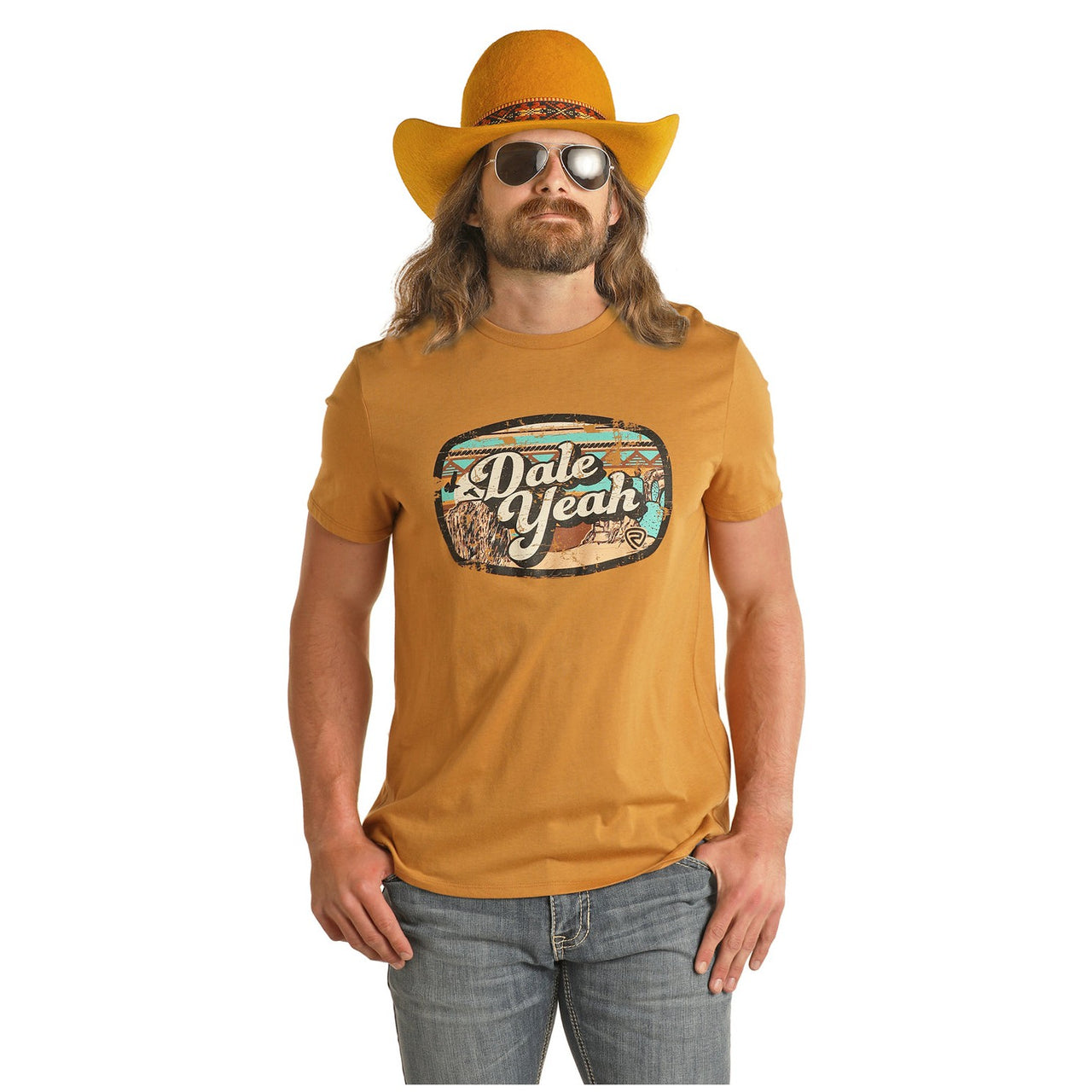 Rock & Roll Unisex Dale Graphic Tee - Mustard