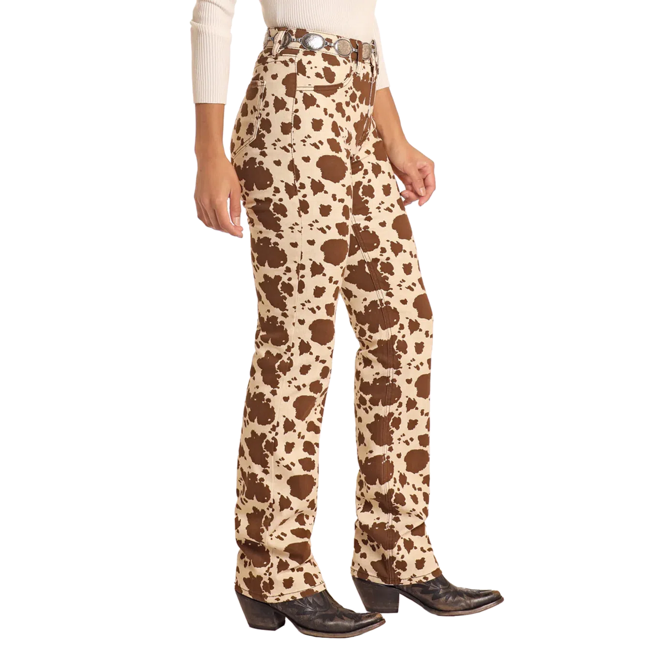 Rock & Roll Women's Cowhide Bargain Modest Boot Cut Pants - Beige