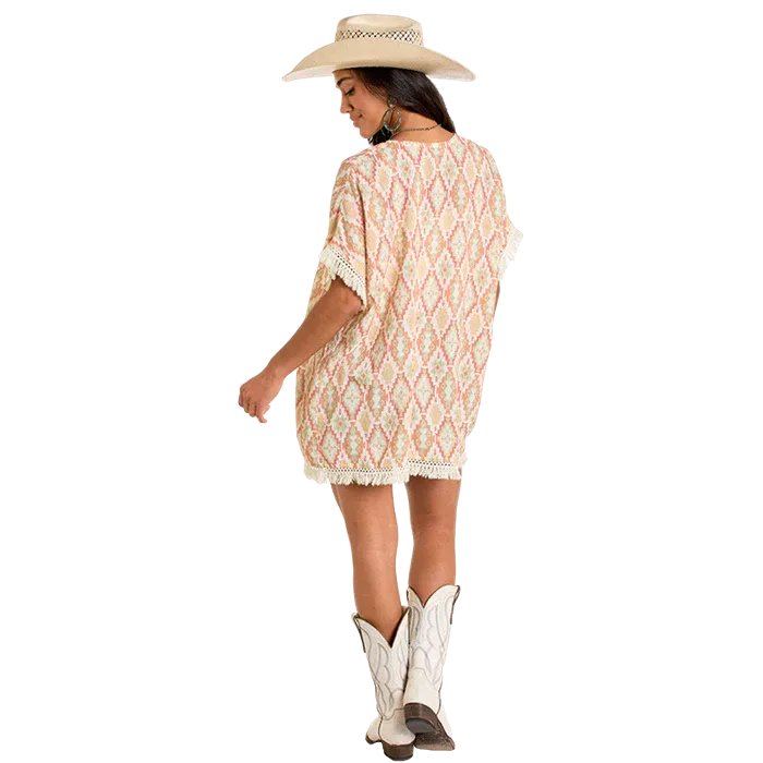 Panhandle Women's Aztec Printed Kimono - Natural