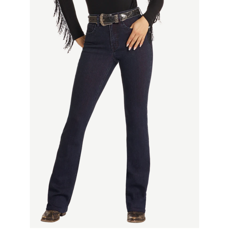 Rock & Roll Women's High Rise Two-Tone Bootcut Jeans - Dark Wash