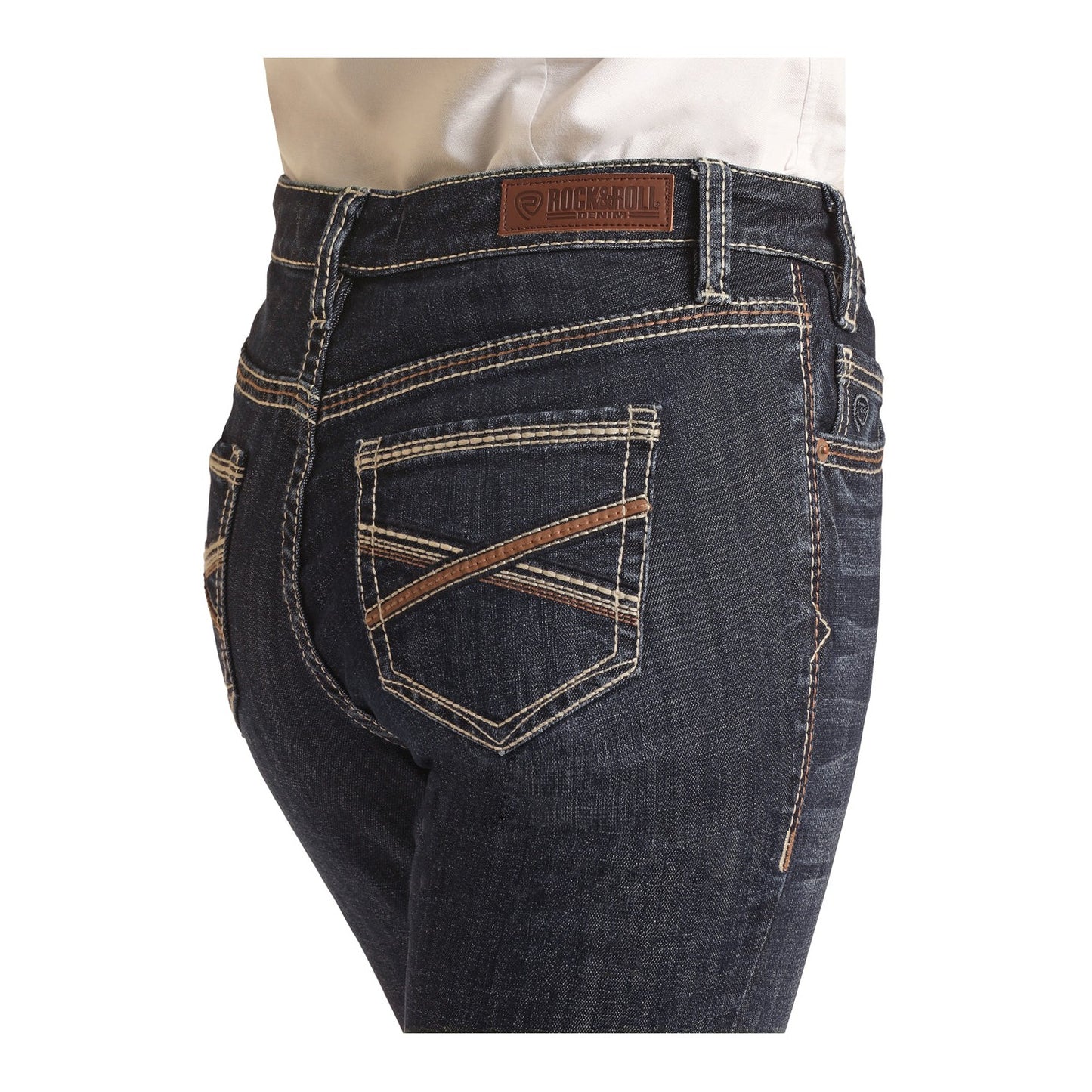 Rock & Roll Women's Riding Rise Bootcut Jeans - Dark Vintage