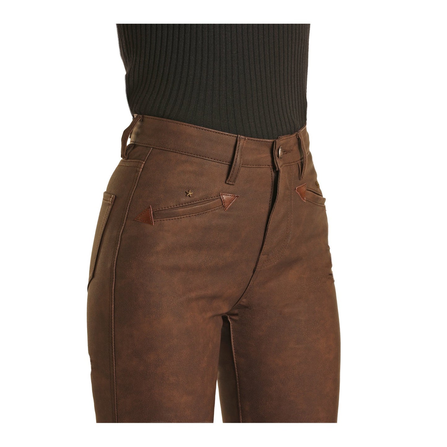 Rock & Roll Women's Smile Pocket Trouser Jeans - Brown